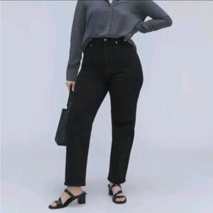 Everlane The Curvy Way-High Jean Straight Leg Organic Cotton Black Size 35